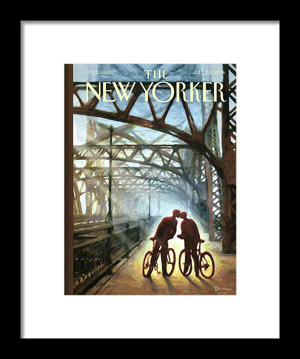 Bicycle Framed Print featuring the painting Fifty Ninth Street Bridge by Eric Drooker