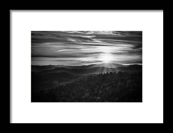 Cowee Mountains Overlook Framed Print featuring the photograph A Cowee Mountains Evening by Ben Shields