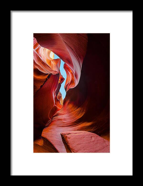 Antelope Canyon Framed Print featuring the photograph A Crack in the Sky by Jason Chu