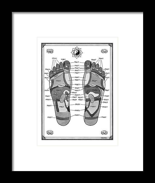 Captionless Framed Print featuring the drawing A Diagram Of Parts Of The Foot by Pat Byrnes