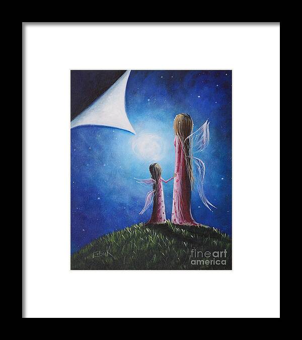 Fairies Framed Print featuring the painting A Fairy's Child by Shawna Erback by Moonlight Art Parlour