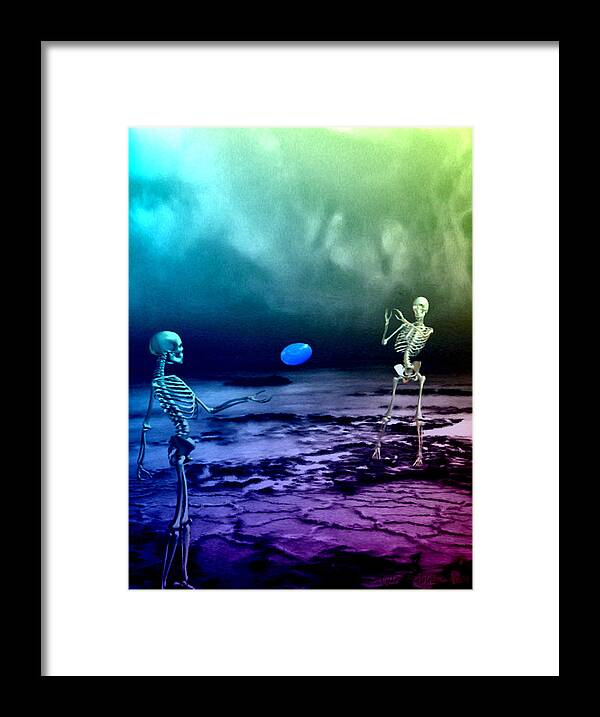 Frisbee Framed Print featuring the mixed media A Friendly Game of Frisbee by Tyler Robbins