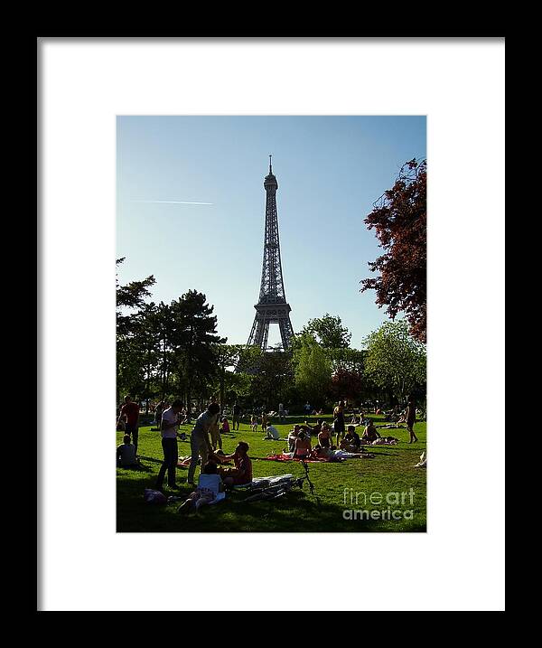Parc Du Champ De Mars Framed Print featuring the photograph A gathering place by Valerie Shaffer