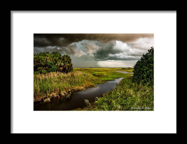 Christopher Holmes Photography Framed Print featuring the photograph A Glow On The Marsh by Christopher Holmes