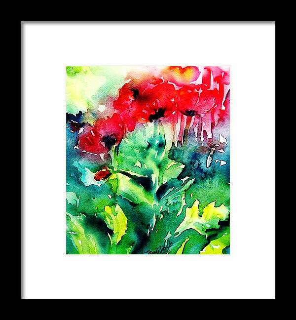 Poppies Framed Print featuring the painting A Haze of Poppies by Trudi Doyle