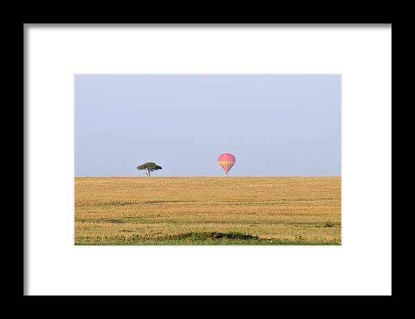Scenics Framed Print featuring the photograph A Hot Air Balloon Safari. Masai Mara by Kerstin Geier