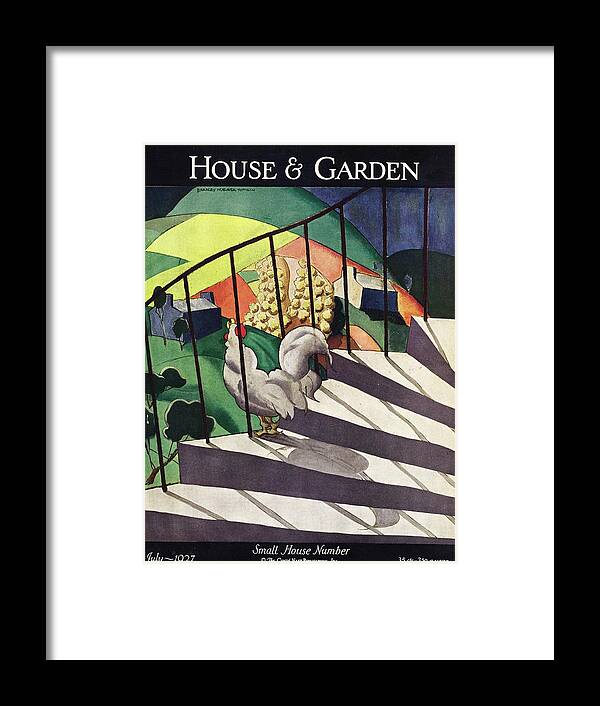 Illustration Framed Print featuring the photograph A House And Garden Cover Of A Rooster by Bradley Walker Tomlin