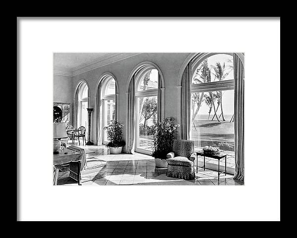 Palm Beach Framed Print featuring the photograph A House In Palm Beach by Samuel H. Gottscho