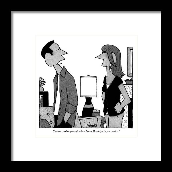 Accents Framed Print featuring the drawing A Husband To His Wife by William Haefeli