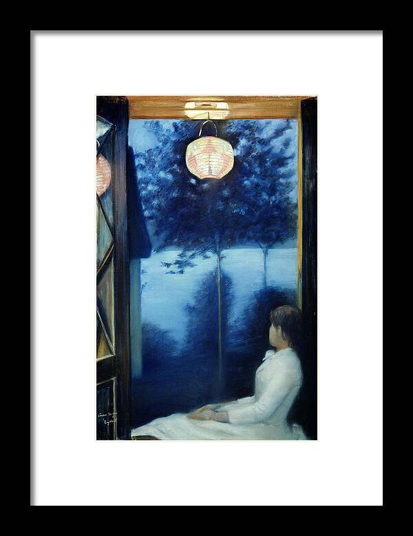 Oda Krohg Framed Print featuring the painting A Japanese Lantern by Oda Krohg