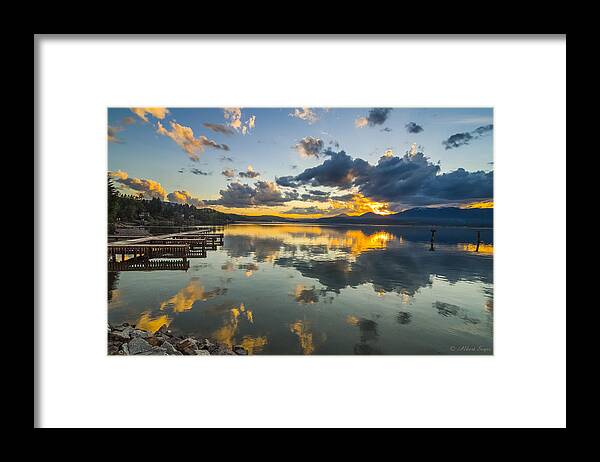 Lake Framed Print featuring the photograph A Lake Pend Oreille Sunset - 120601A-040 by Albert Seger