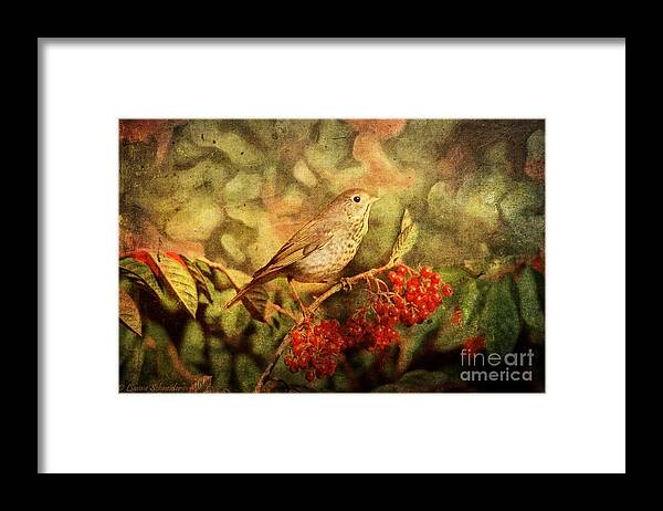Sparrow Framed Print featuring the digital art A Little Bird With Plumage Brown by Lianne Schneider