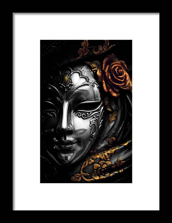 Mardis Gras Mask Framed Print featuring the photograph A Touch of Color by Stephanie Hollingsworth