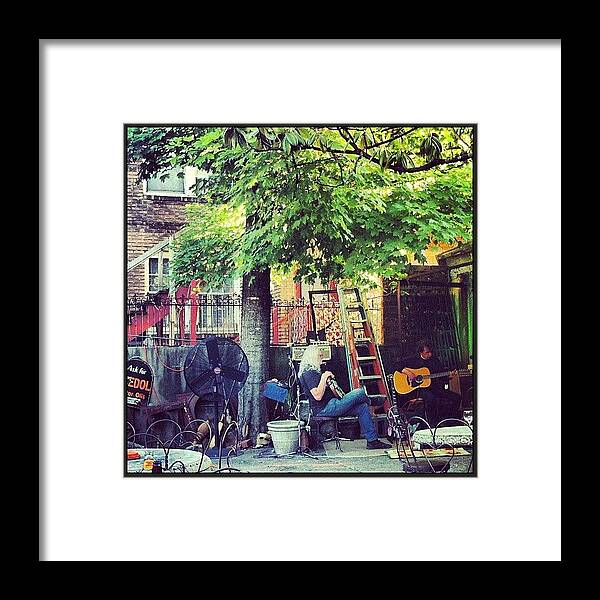 Livemusic Framed Print featuring the photograph A Little Live Music And Adult Beverages by Miranda Johnson