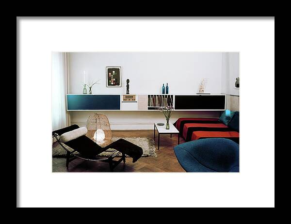 Home Framed Print featuring the photograph A Living Room With A Le Corbusier Chair by Herbert Matter