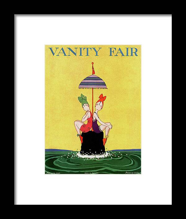 Illustration Framed Print featuring the painting A Magazine Cover For Vanity Fair Of Two Women by A H Fish