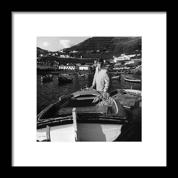 Fashion Framed Print featuring the photograph A Male Model At The Harbor Of Camara De Lobos by Leonard Nones