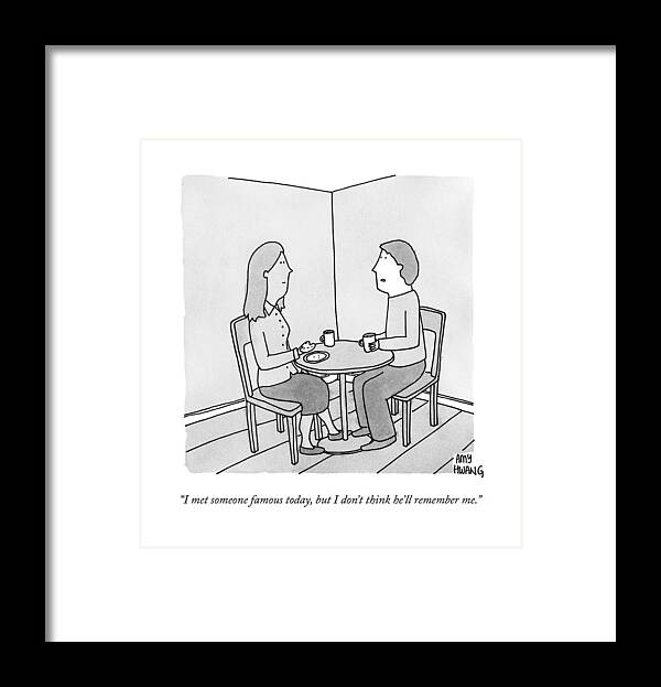 Celebrity Framed Print featuring the drawing A Man Talks To His Wife Over Tea by Amy Hwang