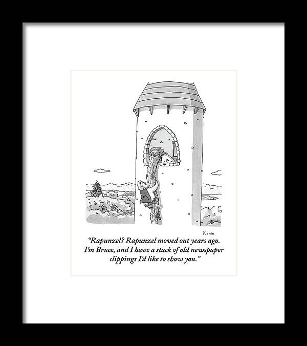 Rapunzel Framed Print featuring the drawing A Man by Zachary Kanin