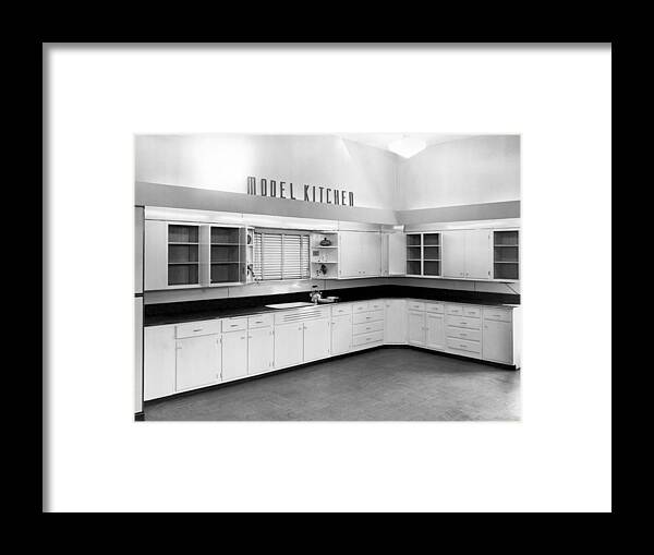 1950s Framed Print featuring the photograph A Model Kitchen by Underwood Archives