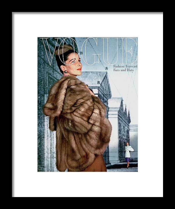 Architecture Framed Print featuring the photograph A Model Wearing A Jacket Of Asiatic Marten by John Rawlings