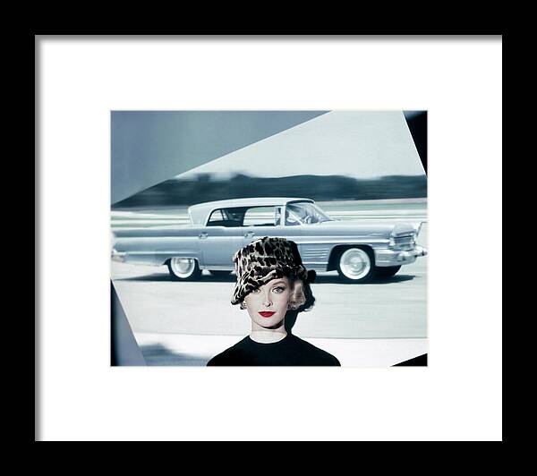 Accessories Framed Print featuring the photograph A Model Wearing A Leopard Print Hat by John Rawlings