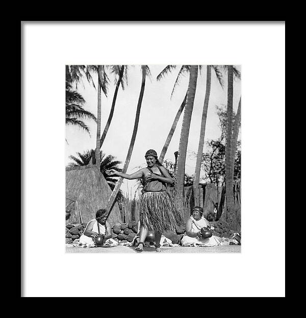 1924 Framed Print featuring the photograph A Native Hawaiian Dancer by Underwood Archives