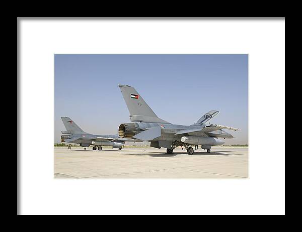 Horizontal Framed Print featuring the photograph A Pair Of Royal Jordanian Air Force by Giovanni Colla