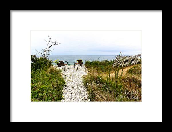 A Peaceful Respite By The Shore Framed Print featuring the photograph A Peaceful Respite by the Shore by Michelle Constantine