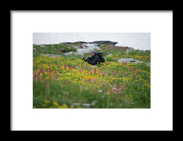 Tranquility Framed Print featuring the photograph A Photographer In A Thick Field Of by Topher Donahue
