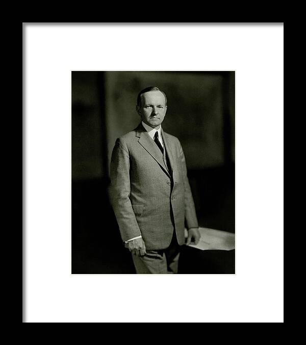 Personality Framed Print featuring the photograph A Portrait Of Calvin Coolidge by Nickolas Muray