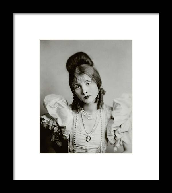 Studio Shot Framed Print featuring the photograph A Portrait Of Edythe Baker by Florence Vandamm