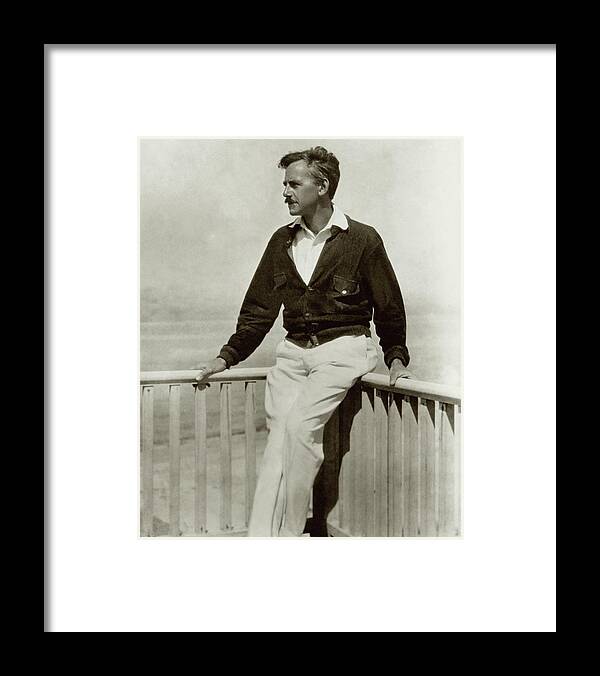 Playwright Framed Print featuring the photograph A Portrait Of Eugene O'neill Leaning by Nickolas Muray