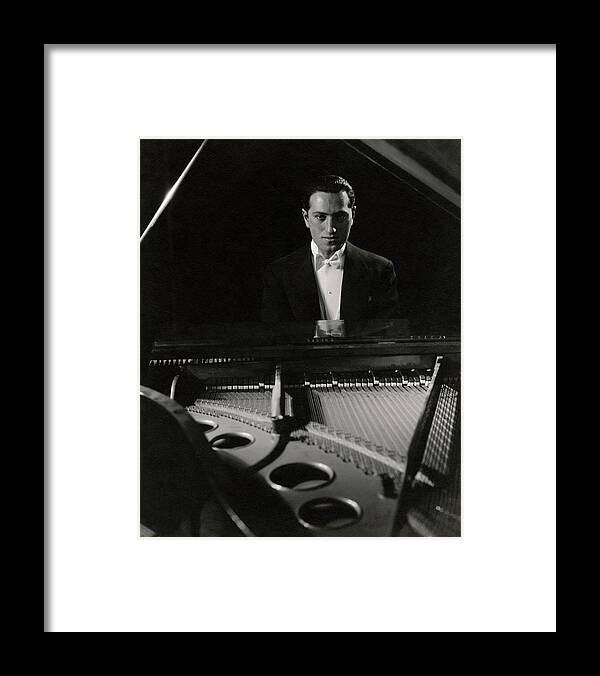 Entertainment Framed Print featuring the photograph A Portrait Of George Gershwin At A Piano by Edward Steichen