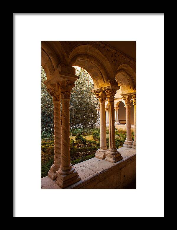 France Framed Print featuring the photograph A Quiet Cloister by W Chris Fooshee