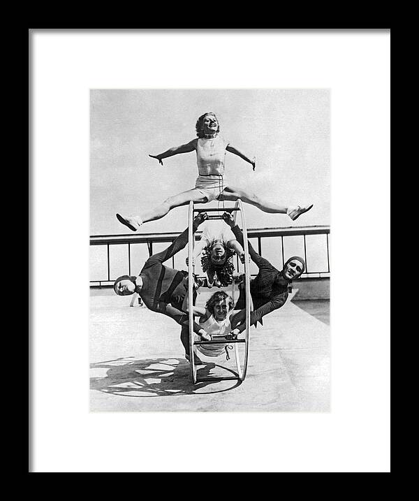 1928 Framed Print featuring the photograph A Rhoen Wheel Demonstration by Underwood Archives