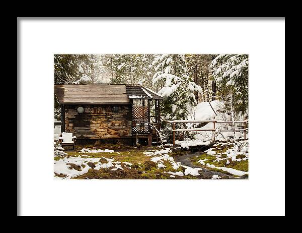 Cain In The Woods Framed Print featuring the photograph A roof and a hot spring by Kunal Mehra