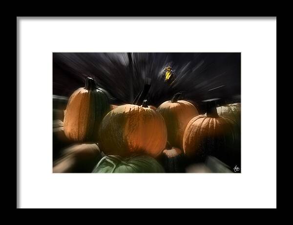 Zoom Framed Print featuring the photograph A Rush of Painted Pumpkins by Wayne King