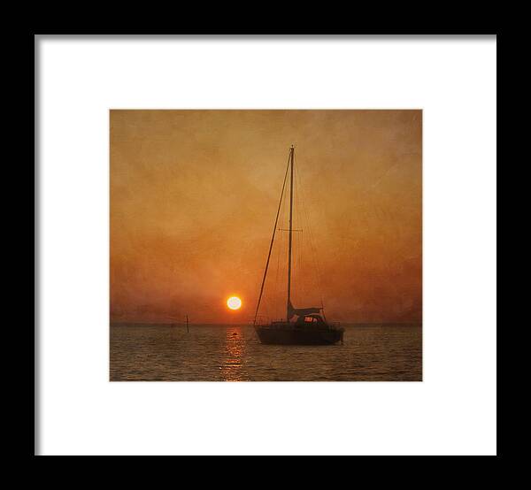 Sunset Framed Print featuring the photograph A Ship in the Night by Kim Hojnacki