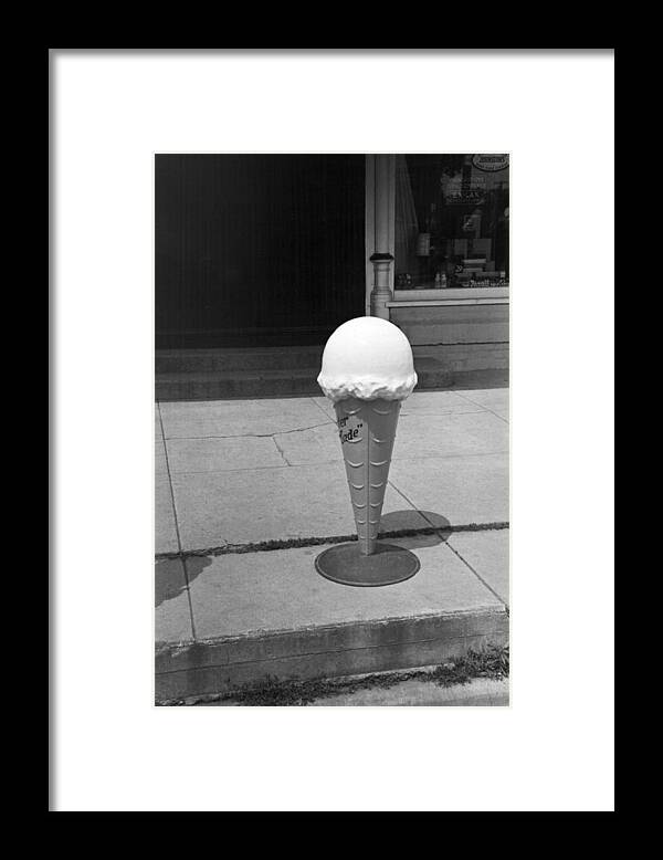 1930s Framed Print featuring the photograph A Sidewalk Ice Cream Cone by Russell Lee