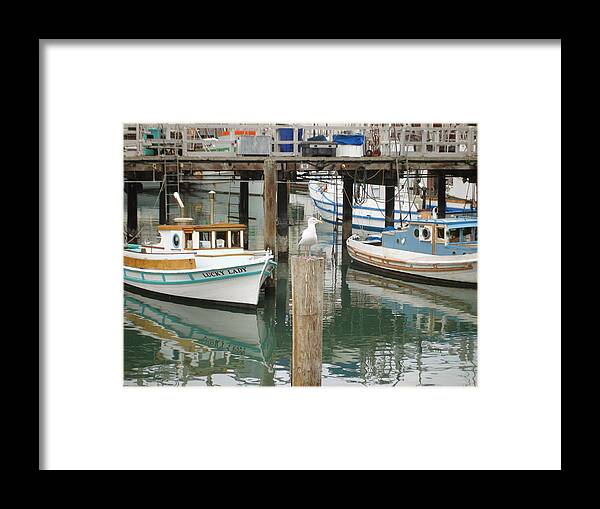 Seagull Framed Print featuring the photograph A small harbor by Hiroko Sakai