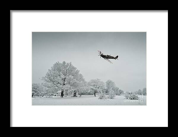 Supermarine Framed Print featuring the digital art A Spitfire Winter by Airpower Art