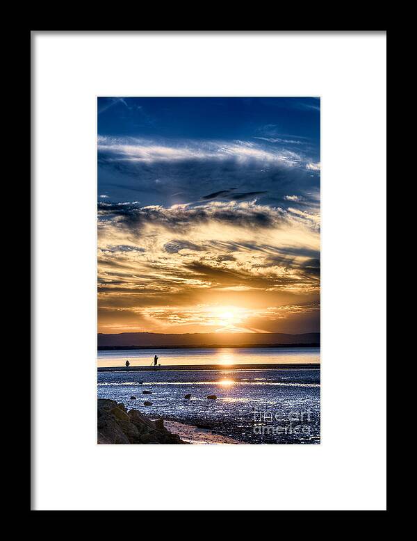 Sunset Framed Print featuring the photograph A Spot of Fishing 1 by Russell Brown