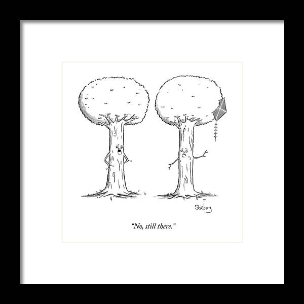Trees Framed Print featuring the drawing A Talking Tree Says To Another by Avi Steinberg