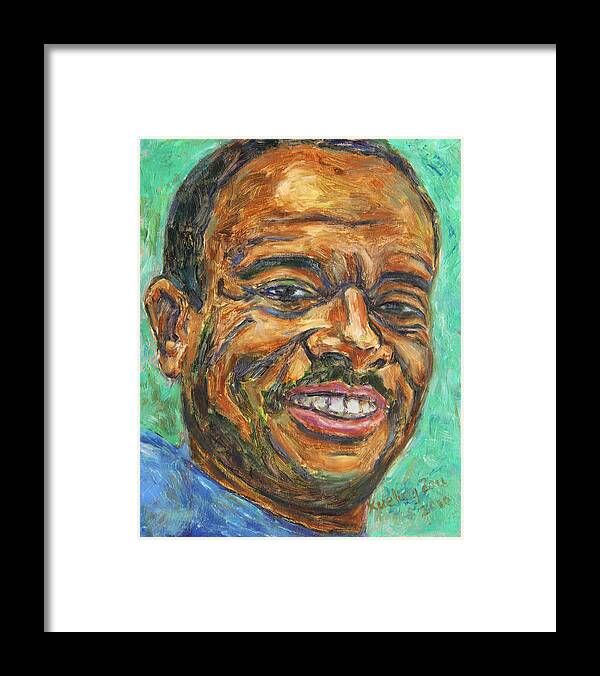 African American Framed Print featuring the painting A Teacher from Atlanta GA by Xueling Zou
