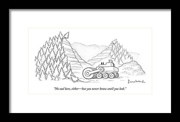 Environment Framed Print featuring the drawing A Tractor Razes Thousands Of Trees by David Borchart