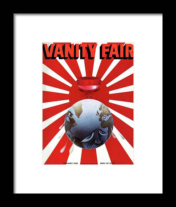 Illustration Framed Print featuring the photograph A Vanity Fair Cover Depicting The Rise Of Japan by Paolo Garretto