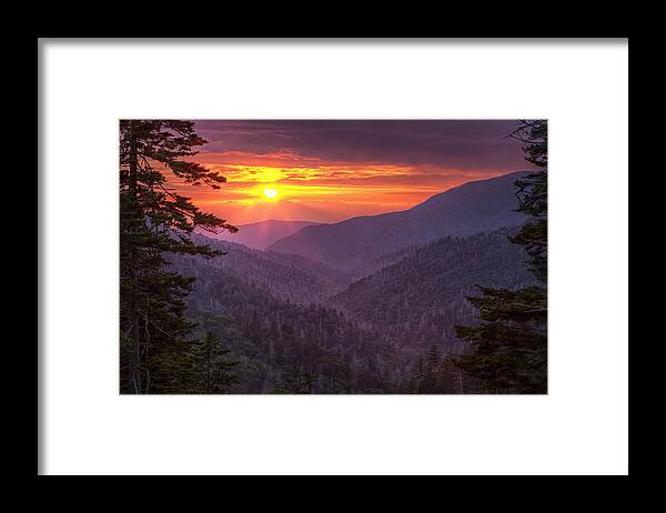 Smokies Framed Print featuring the photograph A View at Sunset by Andrew Soundarajan