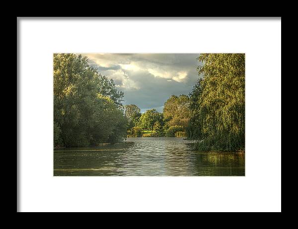 Canon Framed Print featuring the photograph A View Down the Lake by Jeremy Hayden