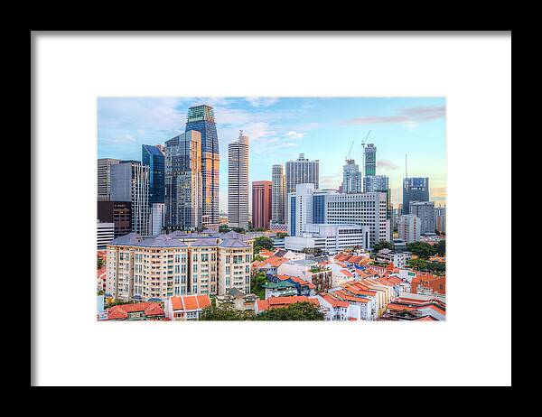 Tranquility Framed Print featuring the photograph A View Of Singapore City by Thant Zaw Wai